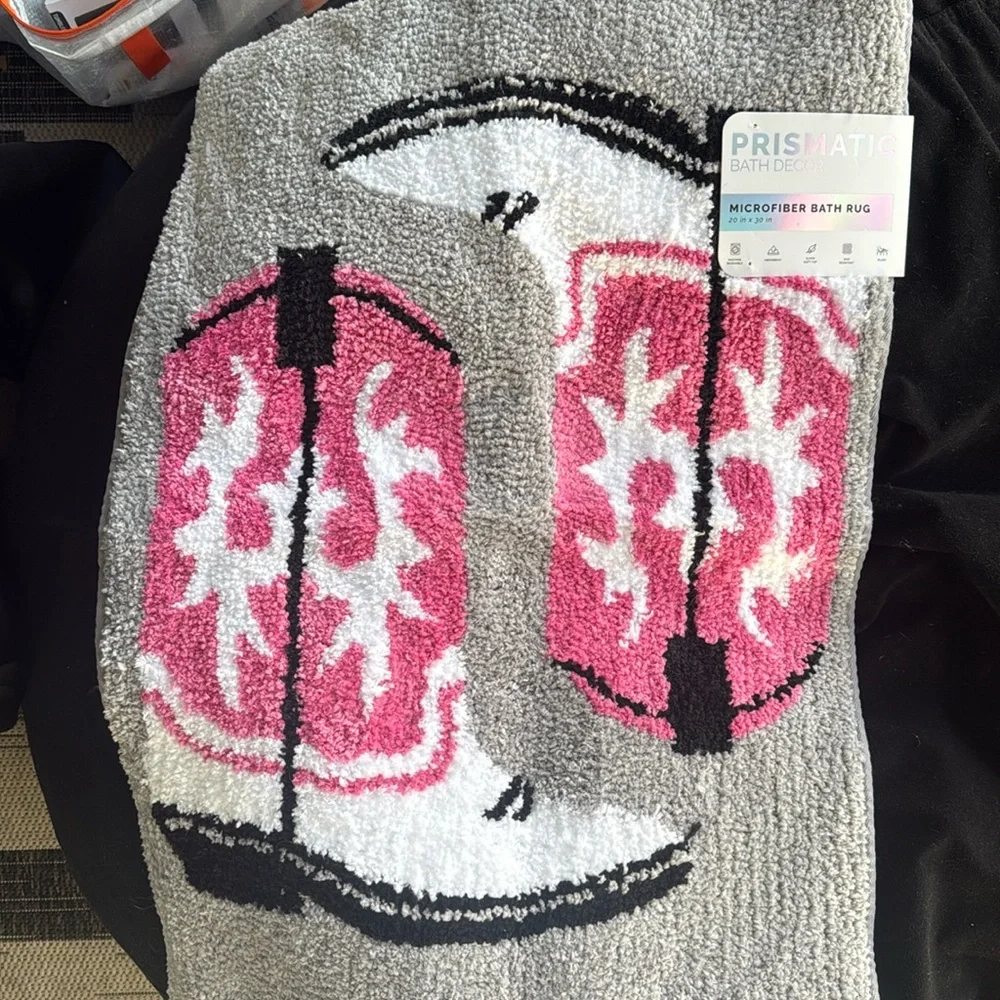 Boots Cowgirl Bath Mat Pink 20” x 30”